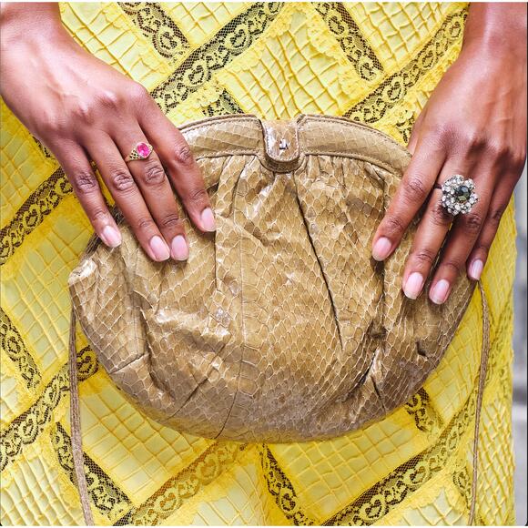 1970s Jay Herbert Genuine snakeskin Convertible clutch bag